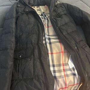 Burberry Black Puffer Jacket with Check Lining